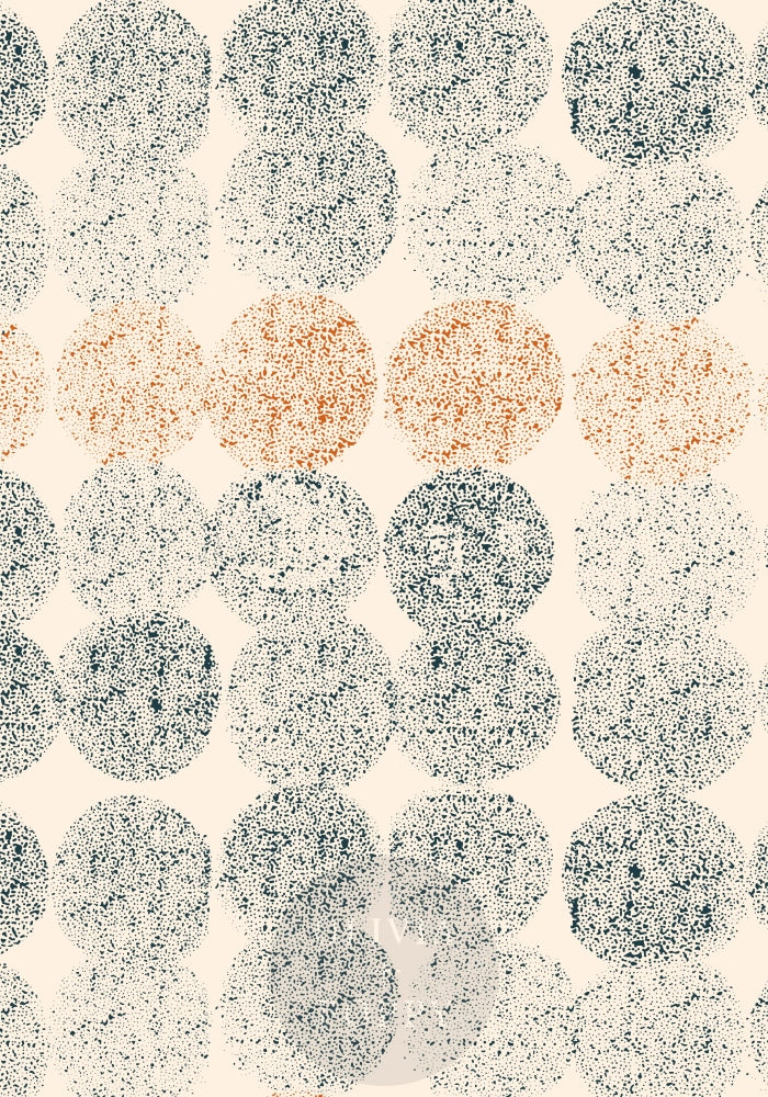 Dotted Line Paste The Wall (Traditional Vinyl) / Blue + Orange Wallpaper