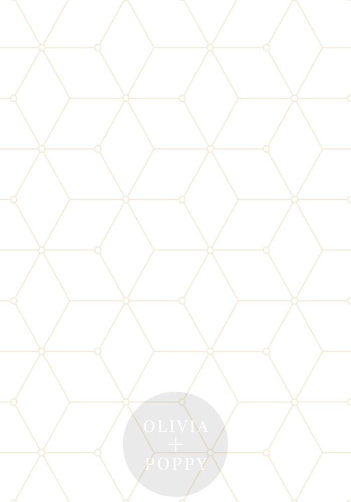 Geo Hex Wallpaper Paste The Wall (Traditional Vinyl) / Nude + White