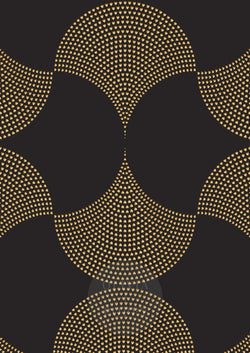 Art Deco Wallpaper Sample Paste The Wall (Traditional Vinyl) / Black + Gold
