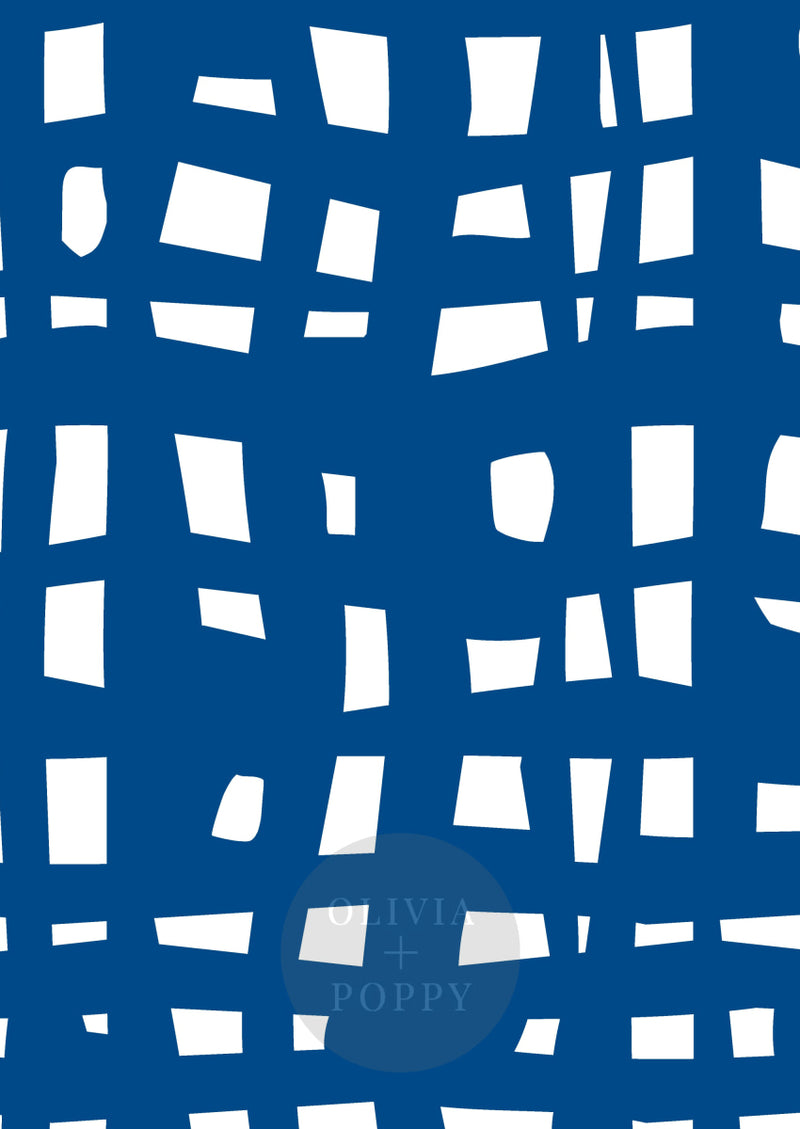 Basket Weave Wallpaper Paste The Wall (Traditional Vinyl) / Blue + White