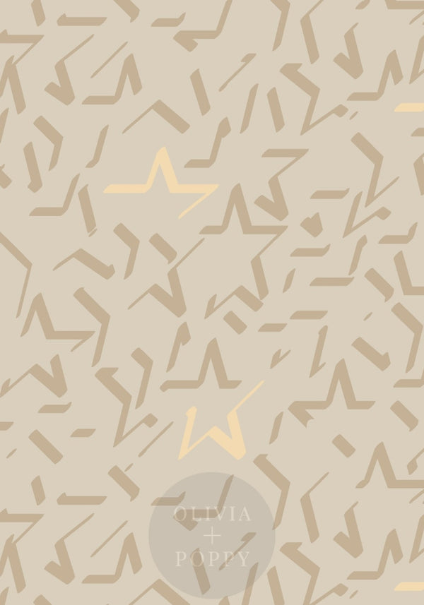 Broken Stars Sample Wheat + Cream / Paste The Wall (Traditional Vinyl) Wallpaper