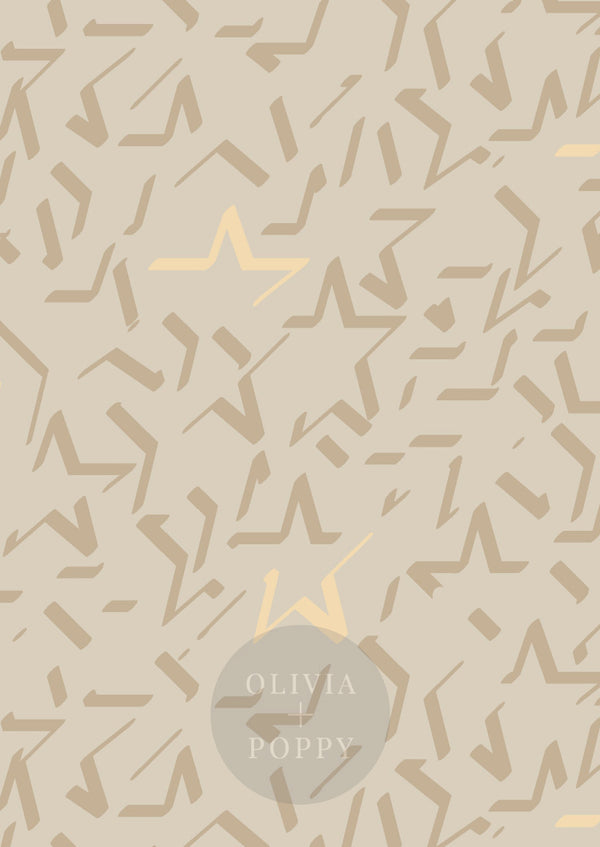 Broken Stars Sample Wheat + Cream / Paste The Wall (Traditional Vinyl) Wallpaper