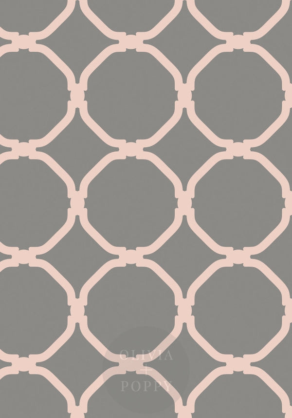 Chic Circles Wallpaper Paste The Wall (Traditional Vinyl) / Grey + Pale Dogwood