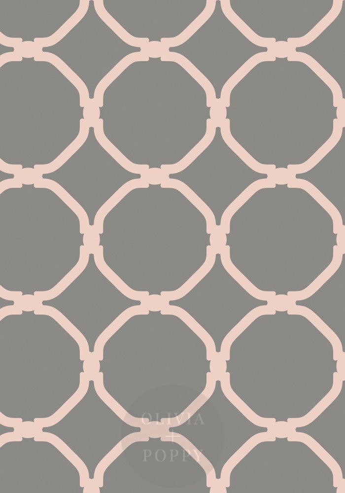 Chic Circles Wallpaper Paste The Wall (Traditional Vinyl) / Grey + Pale Dogwood