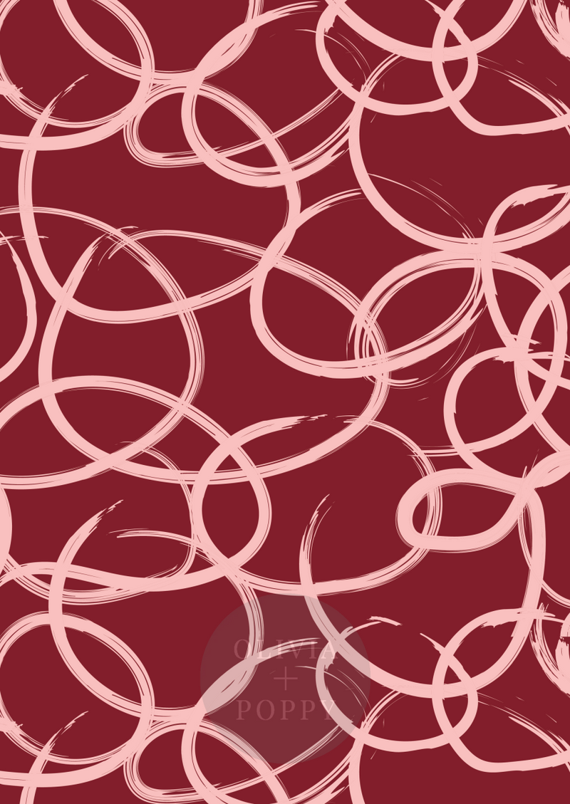 Circle Stroke Wallpaper Paste The Wall (Traditional Vinyl) / Port + Pale Pink