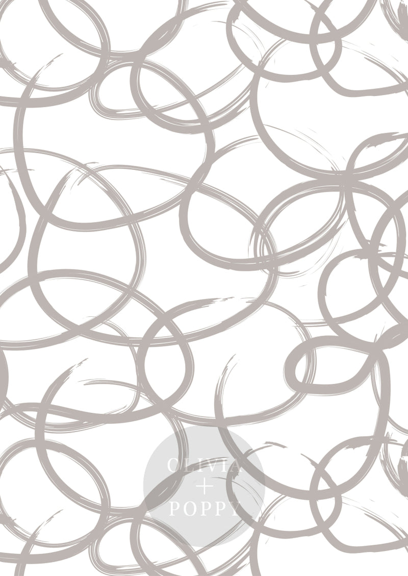 Circle Stroke Wallpaper Paste The Wall (Traditional Vinyl) / White + Stone