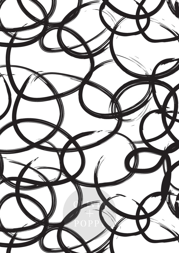 Circle Stroke Wallpaper Sample Paste The Wall (Traditional Vinyl) / Black + White