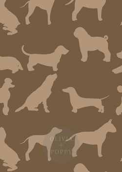 Dog Days Wallpaper Paste The Wall (Traditional Vinyl) / Bow Wow Brown Wallpaper