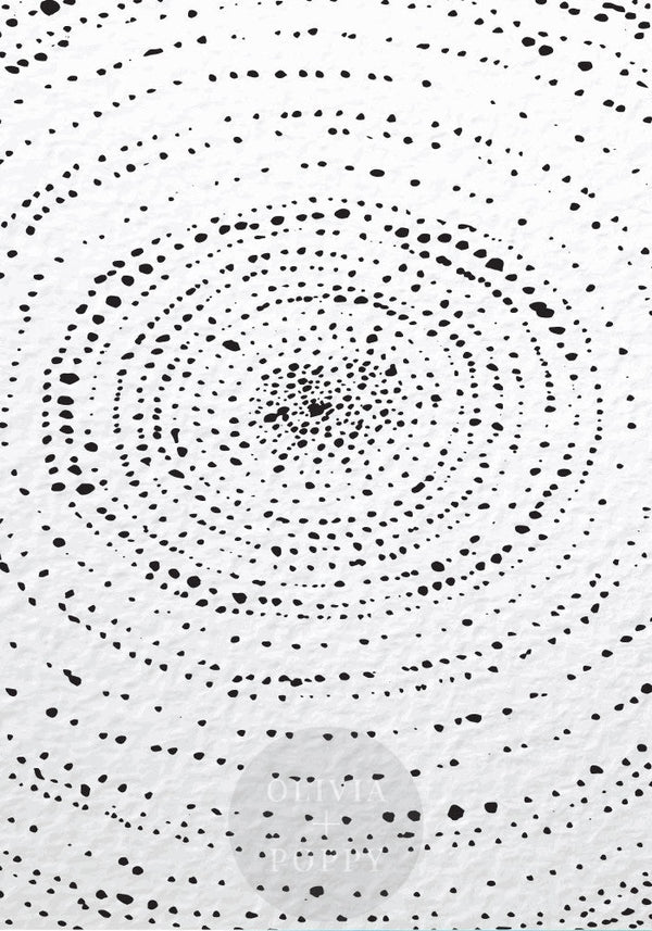 Dot Texture Wall Mural 8 Ft X 12 / Black + White Self-Adhesive (Removable) Wallpaper