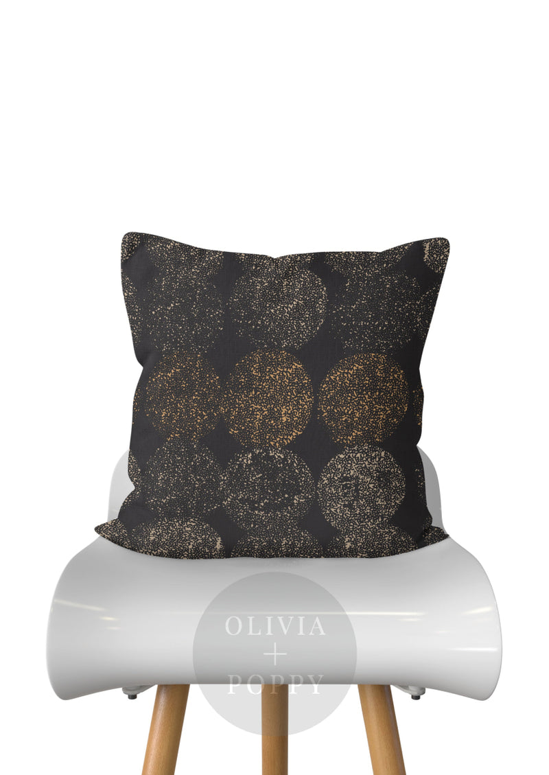 Dotted Line Pillow Black + Neutral / 18 X 90% Feather 10% Down Insert Fabric