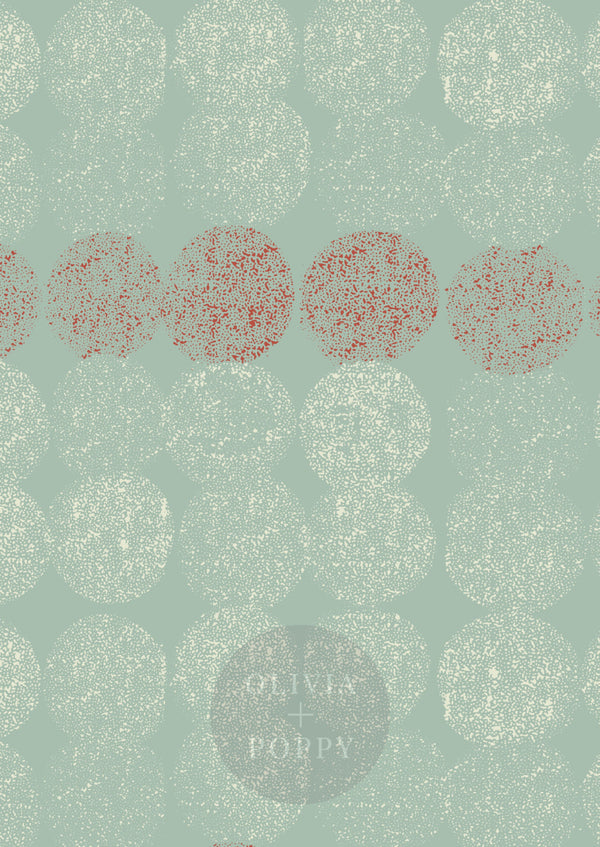 Dotted Line Sample Paste The Wall (Traditional Vinyl) / Sea-Foam + Red