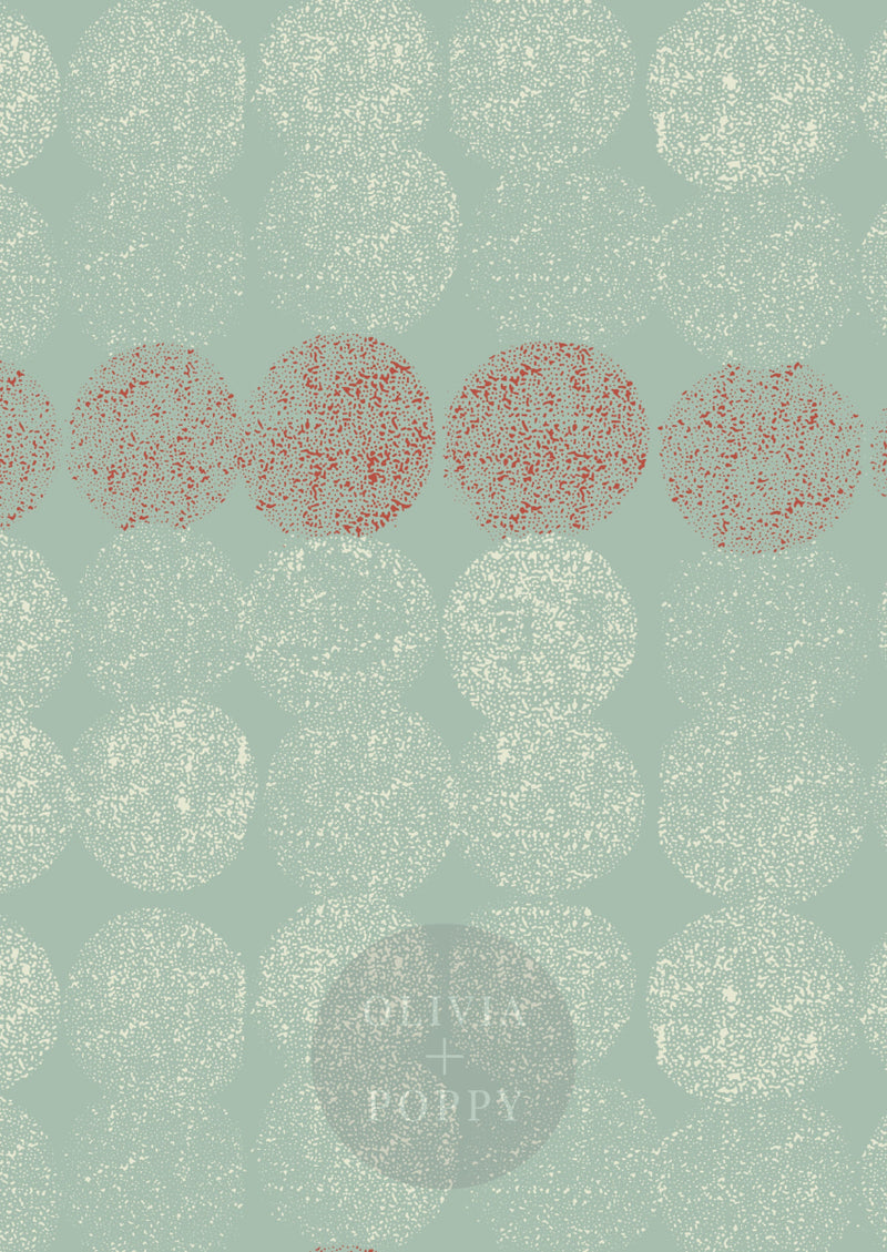 Dotted Line Sample Paste The Wall (Traditional Vinyl) / Sea-Foam + Red