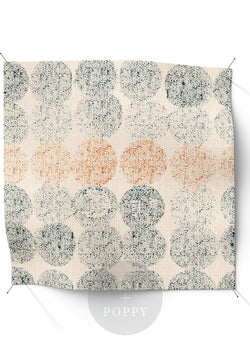 Dotted Lines Fabric Blue + Orange / Yard