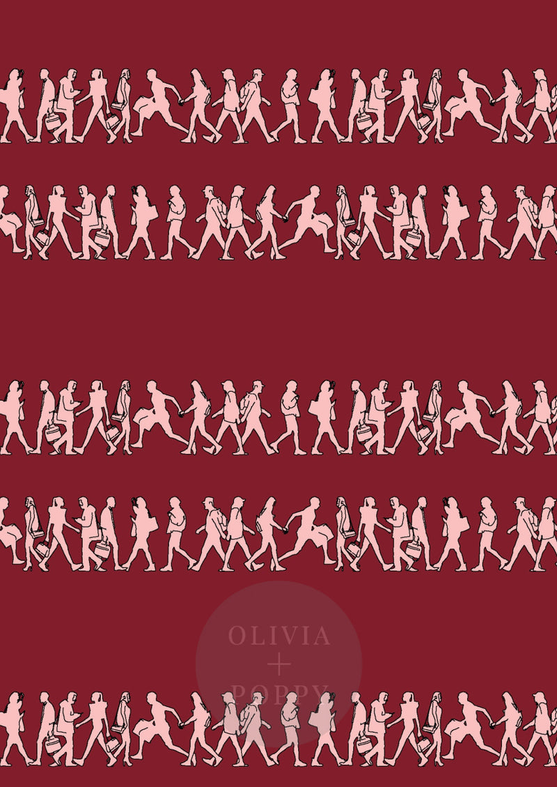 Downtown Cherry + Lilac / Paste The Wall (Traditional Vinyl) Wallpaper