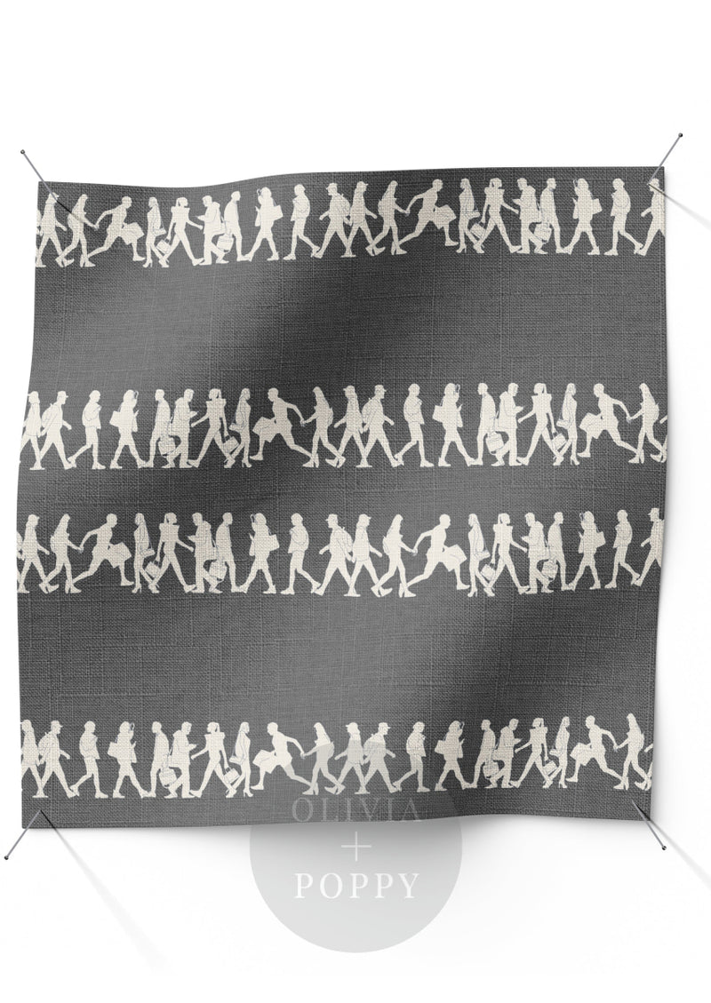 Downtown Fabric Smoke + Cream / Yard