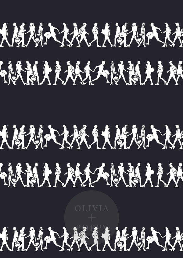 Downtown Sample Black + White / Paste The Wall (Traditional Vinyl) Wallpaper
