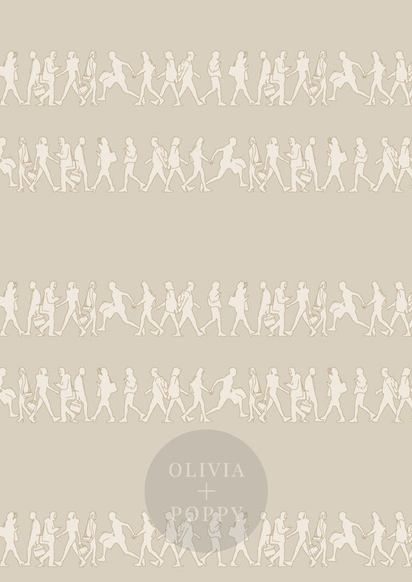 Downtown Sample Wheat + Cream / Paste The Wall (Traditional Vinyl) Wallpaper