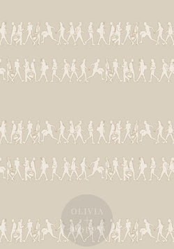 Downtown Sample Wheat + Cream / Paste The Wall (Traditional Vinyl) Wallpaper