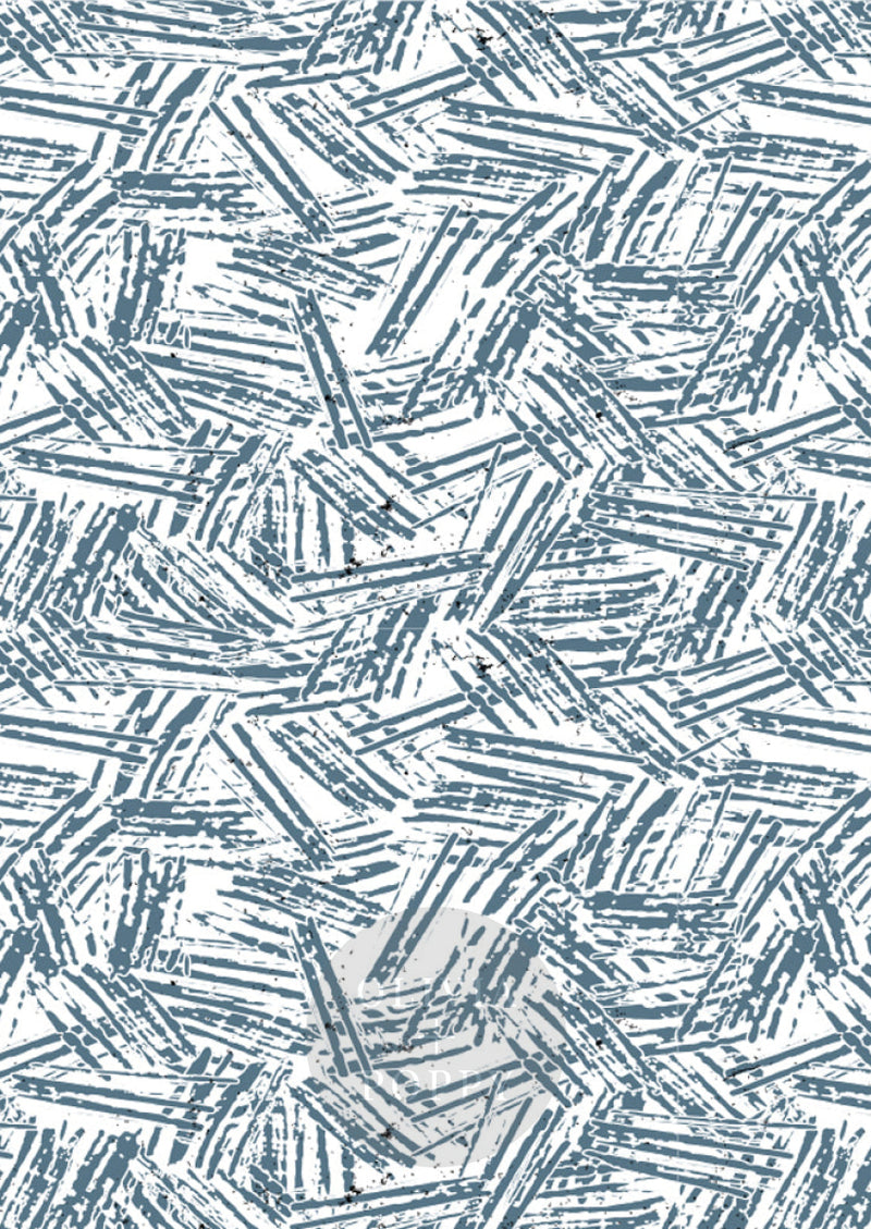 Eleven Wallpaper Sample Paste The Wall (Traditional Vinyl) / Bluestone + White