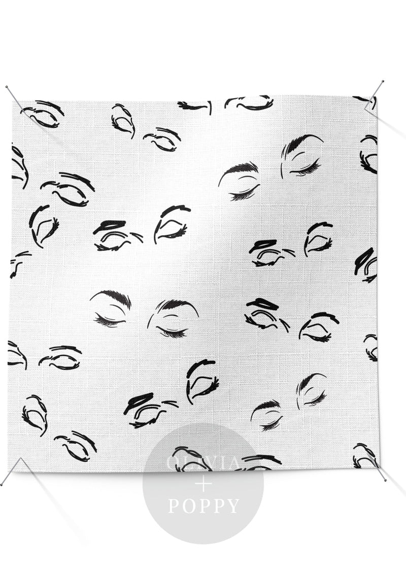 Eye Spye Fabric White + Black / Yard