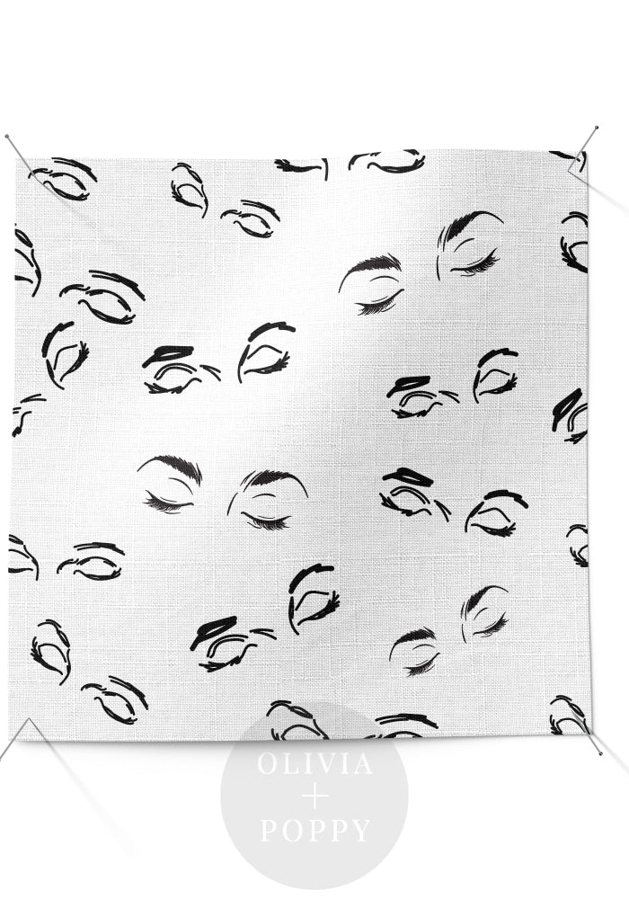 Eye Spye Fabric White + Black / Yard