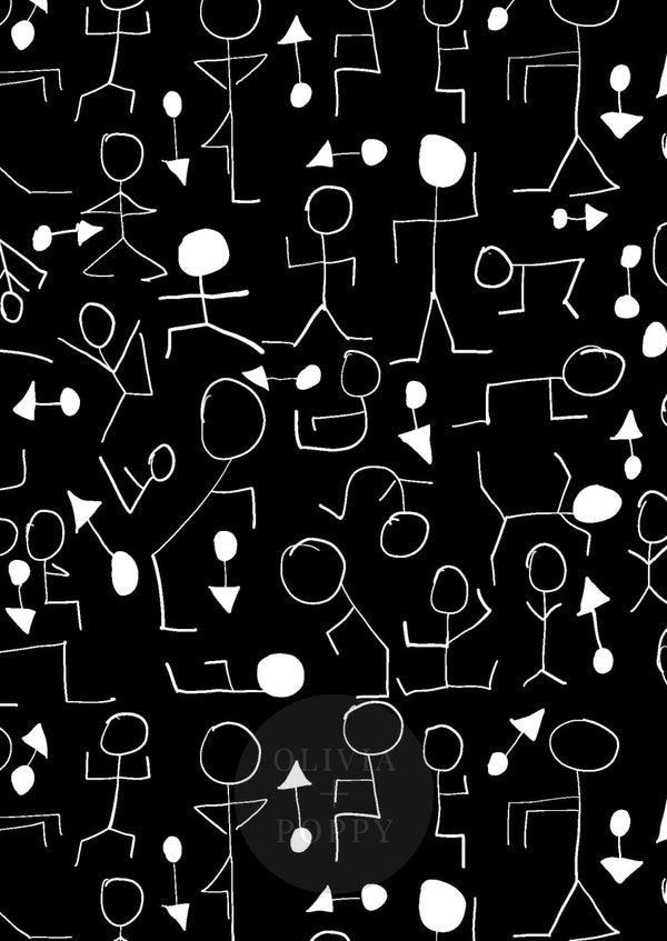 Find Your Center Sample Black + White / Paste The Wall (Traditional Vinyl) Wallpaper