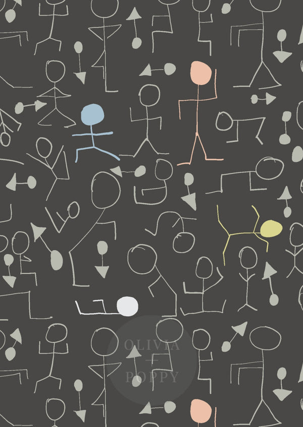 Find Your Center Sample Dark Pastel / Paste The Wall (Traditional Vinyl) Wallpaper