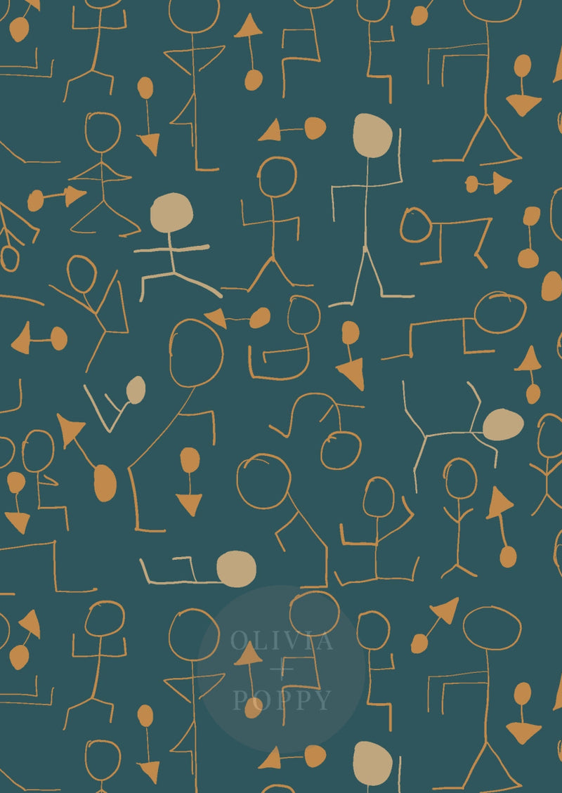 Find Your Center Sample Ocean + Desert Sand / Paste The Wall (Traditional Vinyl) Wallpaper