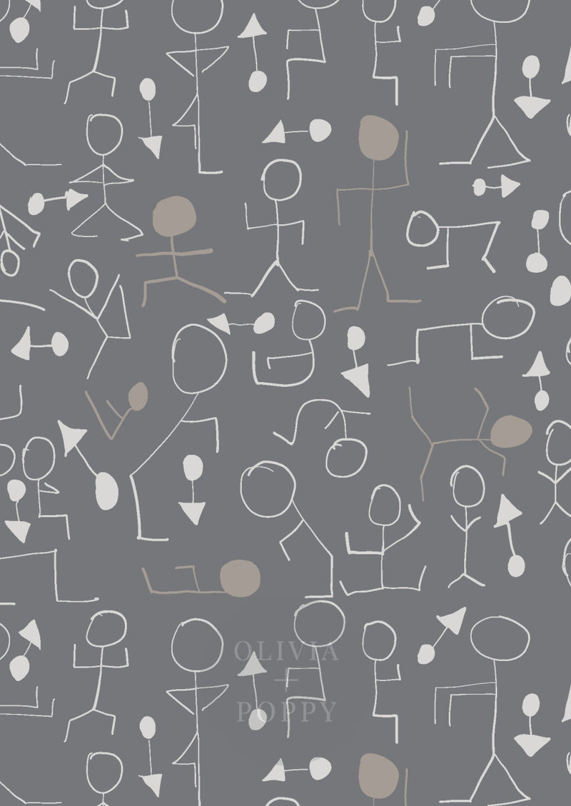 Find Your Center Sample Stone + Iron / Paste The Wall (Traditional Vinyl) Wallpaper