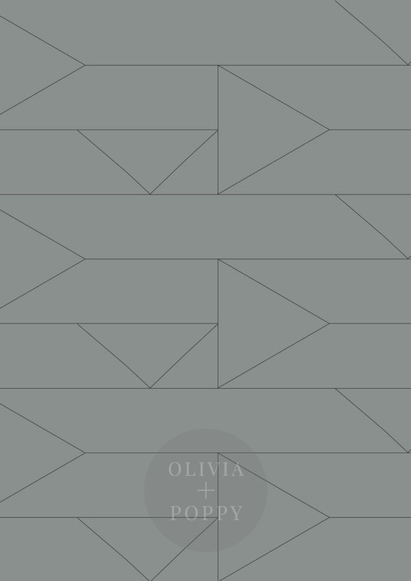 Flagged Wallpaper Sample Paste The Wall (Traditional Vinyl) / Grey + Black
