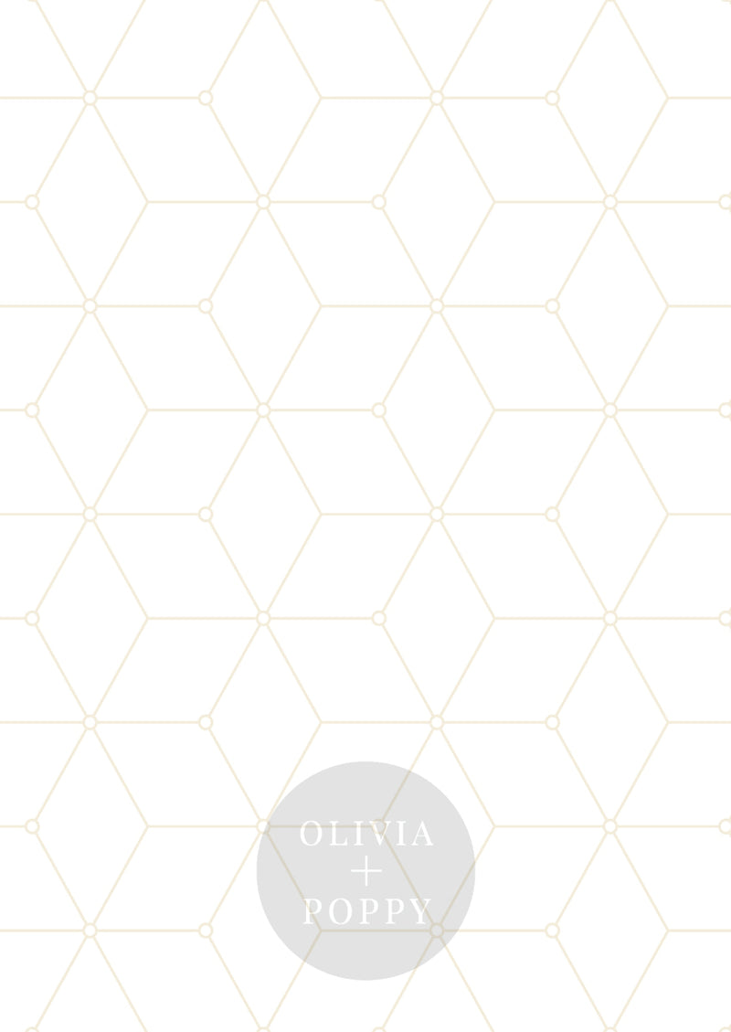 Geo Hex Wallpaper Paste The Wall (Traditional Vinyl) / Nude + White