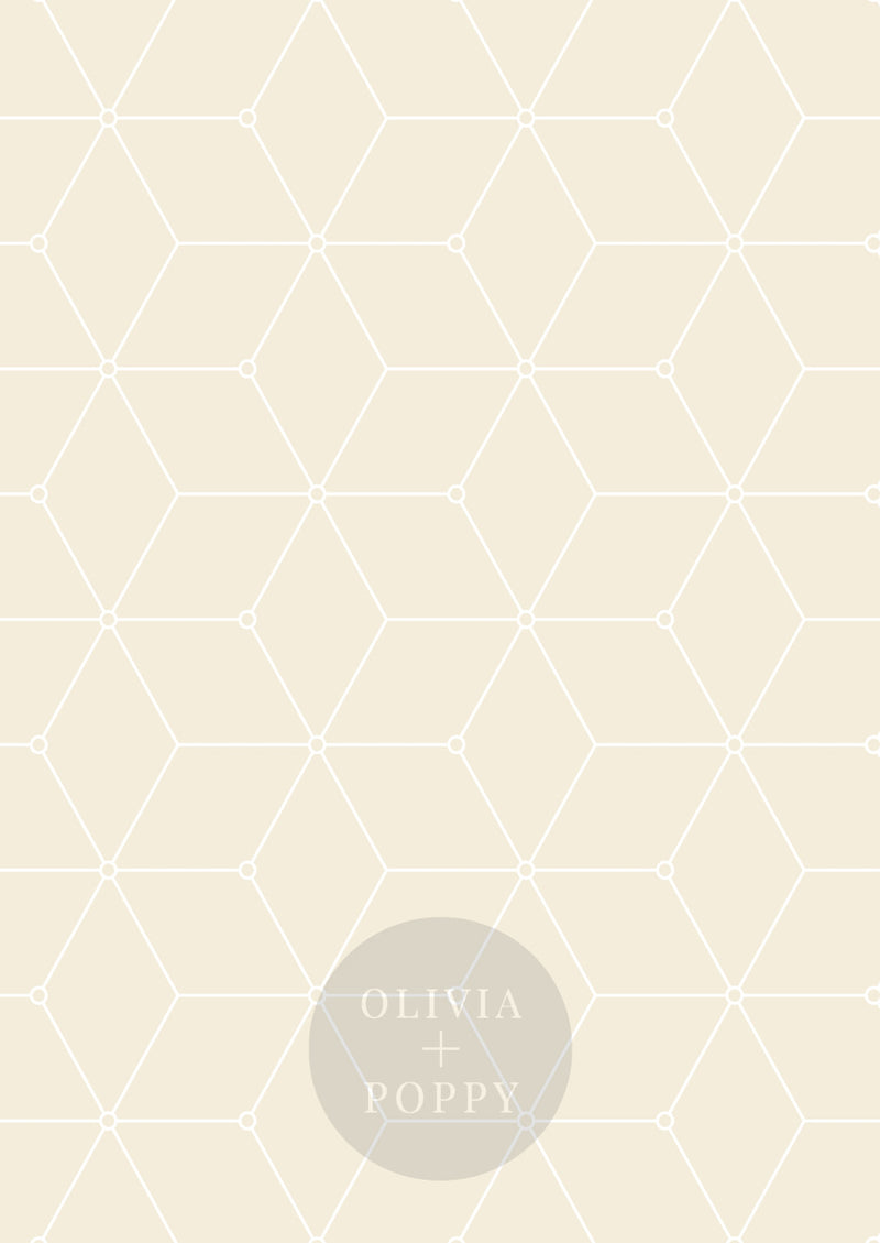 Geo Hex Wallpaper Paste The Wall (Traditional Vinyl) / White + Nude