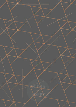 Geo Triangle Wallpaper Paste The Wall (Traditional Vinyl) / Grey + Rose Gold