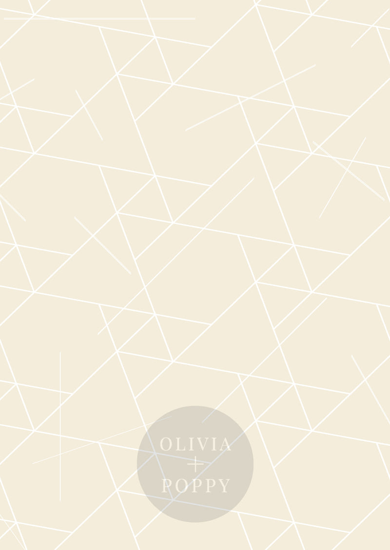 Geo Triangle Wallpaper Paste The Wall (Traditional Vinyl) / White + Nude