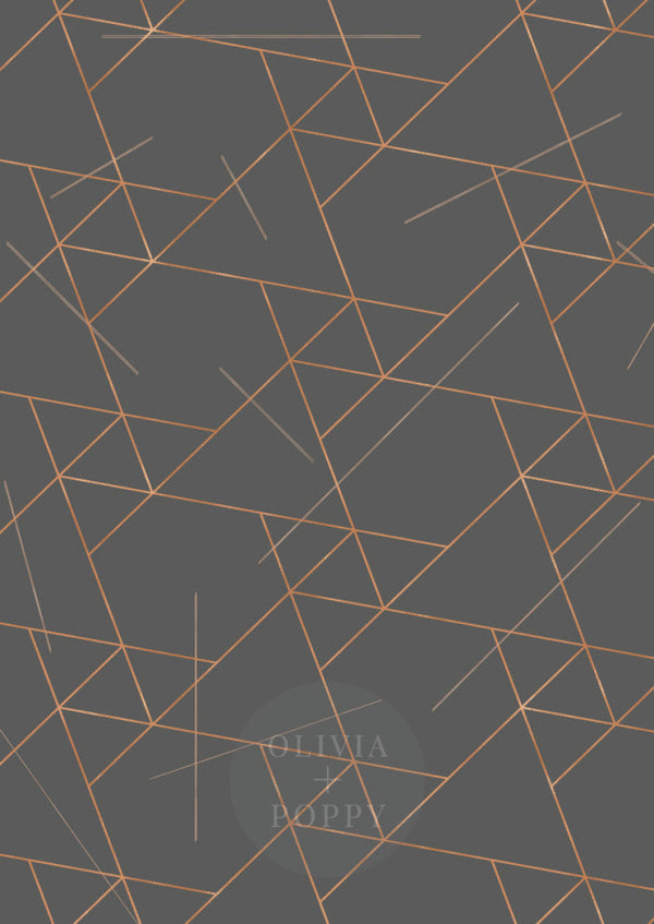 Geo Triangle Wallpaper Sample Paste The Wall (Traditional Vinyl) / Grey + Rose Gold