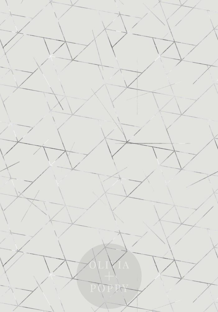 Geo Triangle Wallpaper Sample Paste The Wall (Traditional Vinyl) / Grey + Silver Leaf