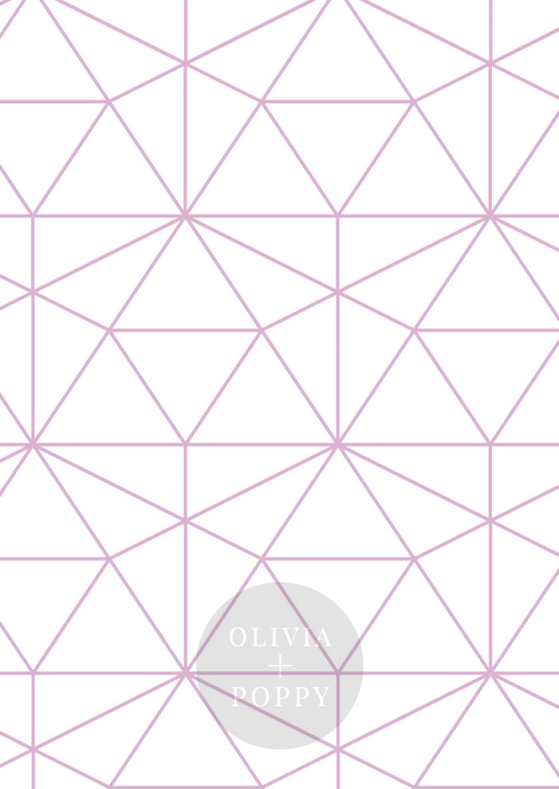 Graphic Quartz Wallpaper Paste The Wall (Traditional Vinyl) / Lavender + White
