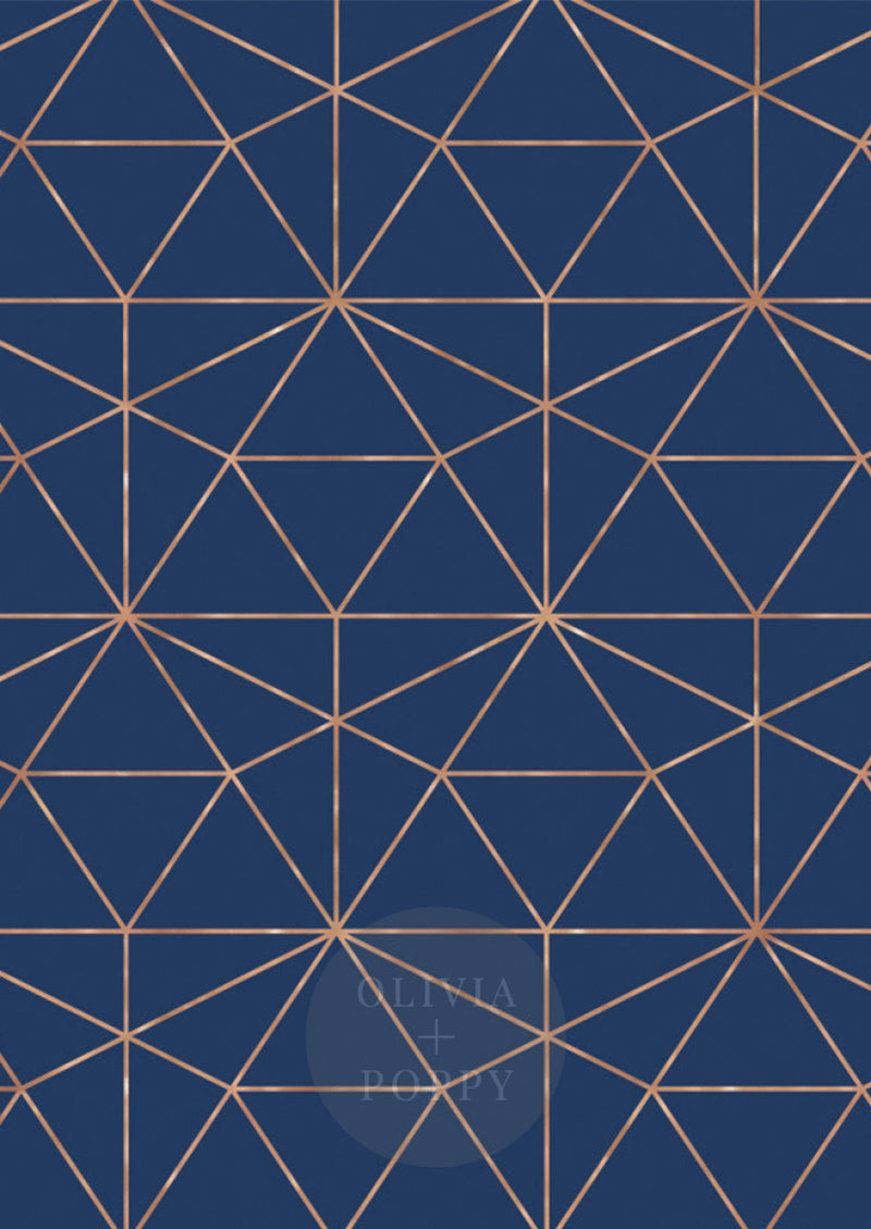 Graphic Quartz Wallpaper Paste The Wall (Traditional Vinyl) / Navy + Copper