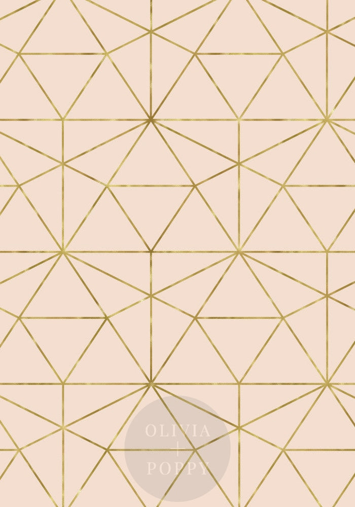 Graphic Quartz Wallpaper Paste The Wall (Traditional Vinyl) / Rosé + Metallic Gold