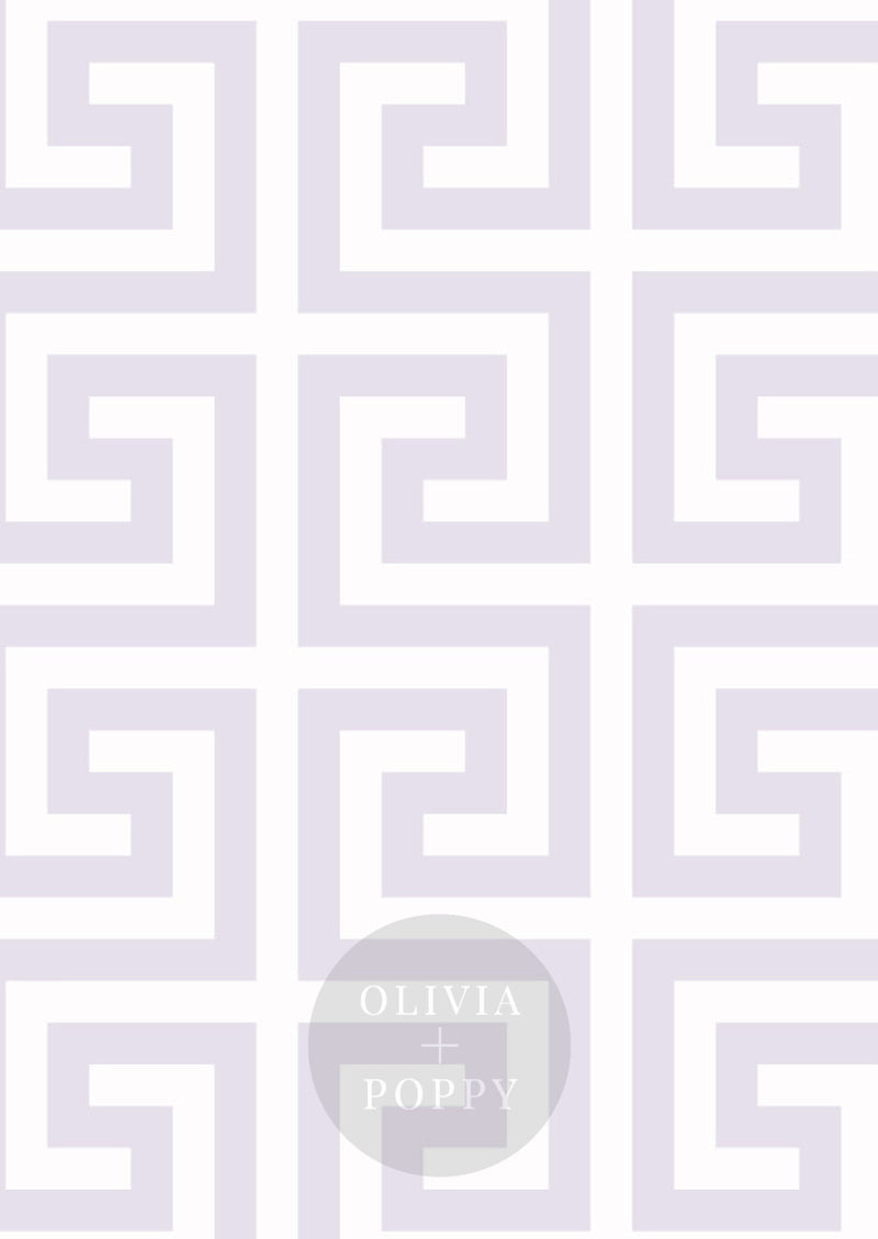 Greek Key Sample Pearl Paste The Wall (Traditional) / Lavender + Wallpaper