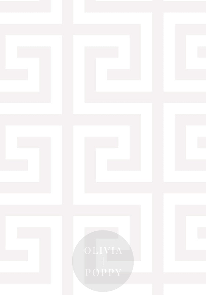 Greek Key Sample Pearl Paste The Wall (Traditional) / White + Wallpaper