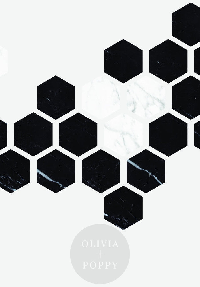 Hexagon Pattern Wall Mural – OLIVIA+POPPY