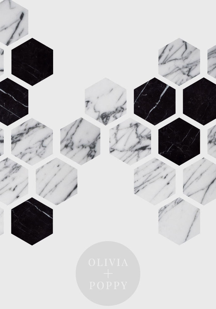 – Wall Hexagon OLIVIA+POPPY Mural Pattern