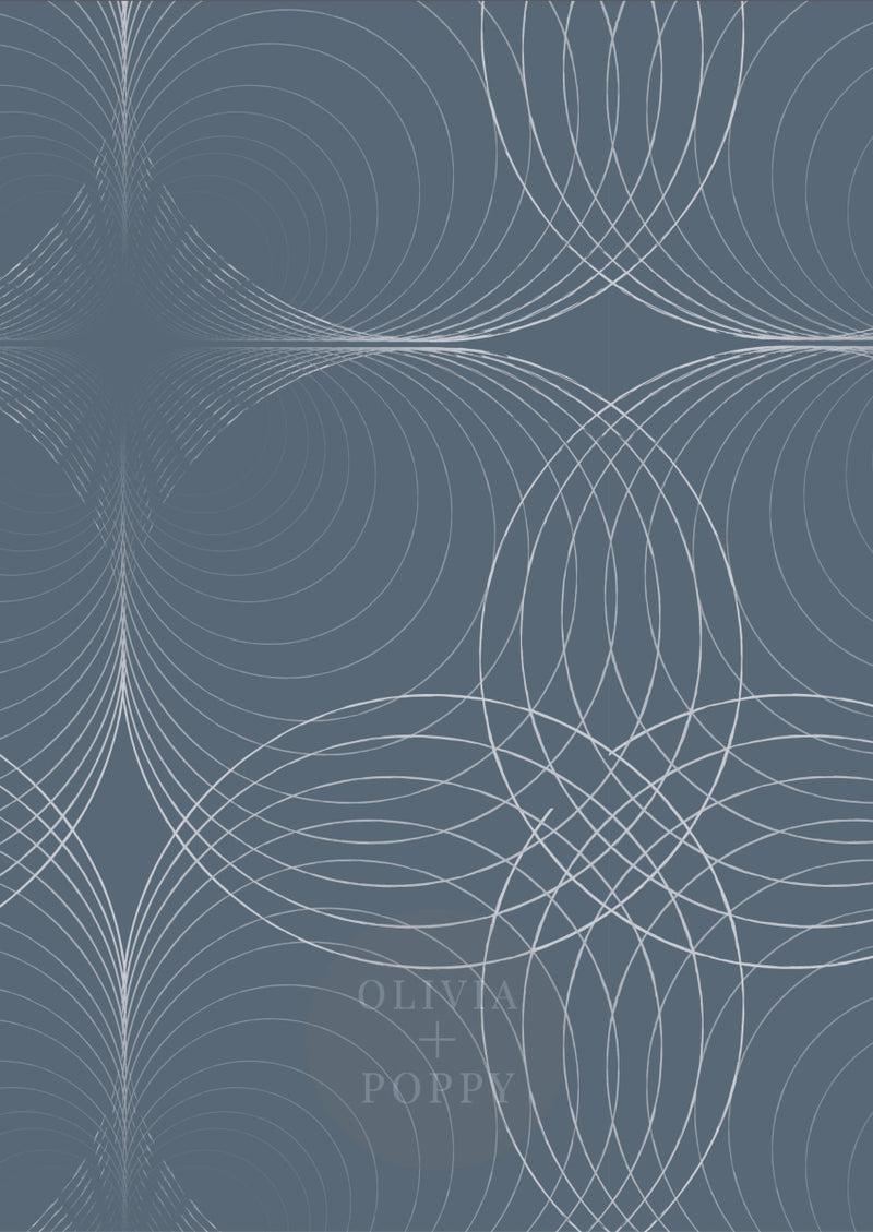 Janis Wallpaper Sample Paste The Wall (Traditional Vinyl) / Icy Blue