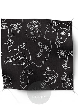 Lets Face It! Fabric Black + White / Yard