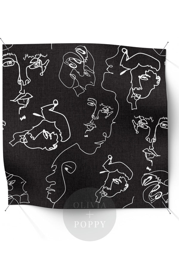 Lets Face It! Fabric Black + White / Yard