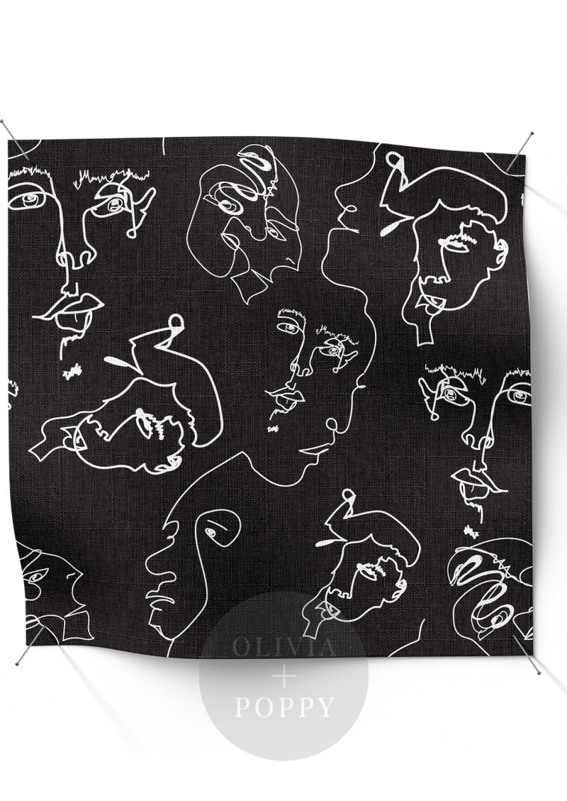 Lets Face It! Fabric Black + White / Yard