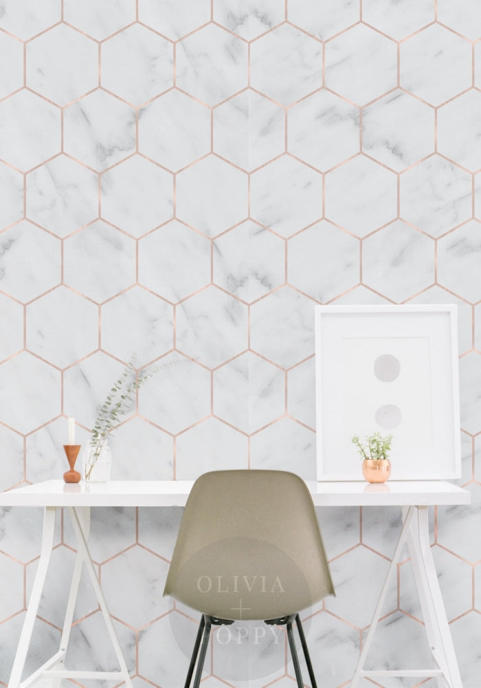 Marble Hexagon Wallpaper