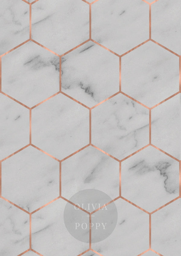 Marble Hexagon Wallpaper Sample