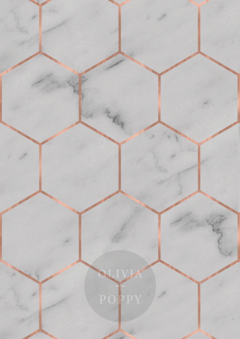 Marble Hexagon Wallpaper Sample